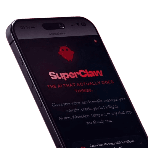 SuperClaw settings and theme controls screenshot